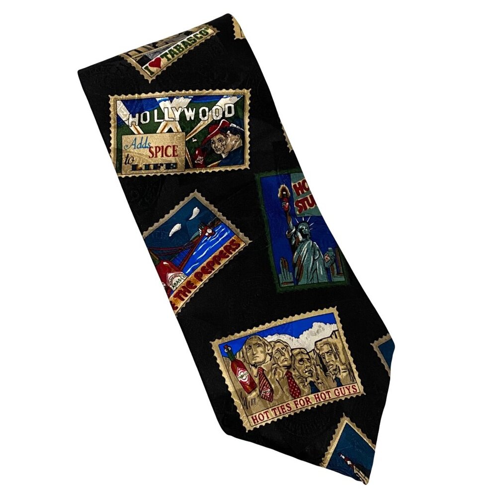Tabasco Mens Silk Tie 56" Novelty Advertising Travel Tourist‎ Attractions Foodie